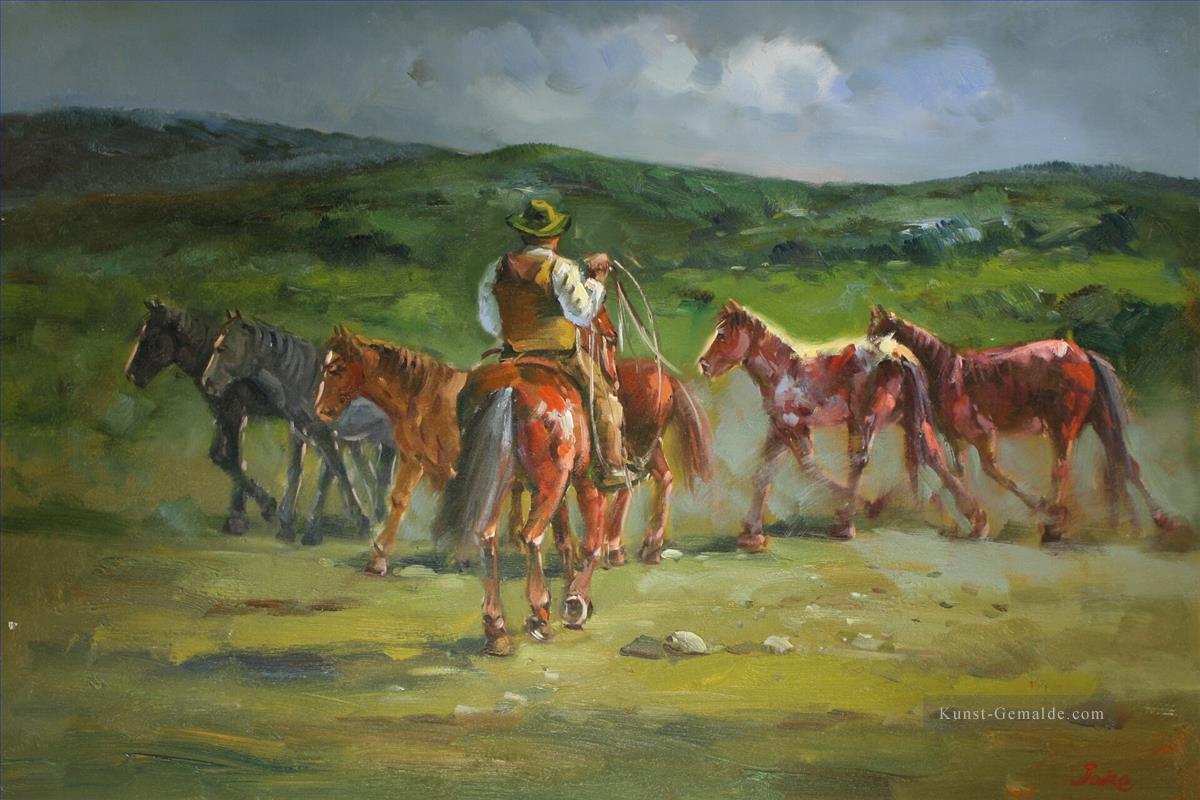 Cowboy pferd Roundup Ölgemälde